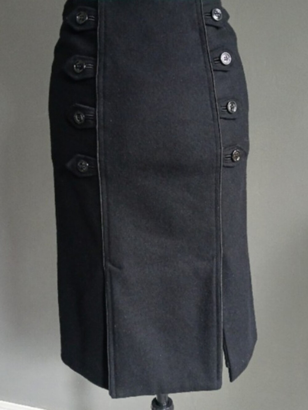 YSL Black Wool/ Angora Pencil Skirt Size 36